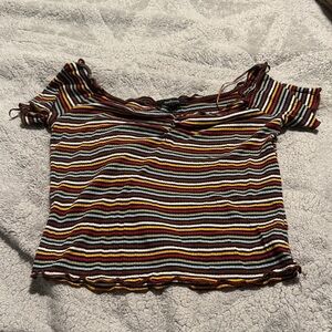 Ambiance Multicolor Striped Crop Top